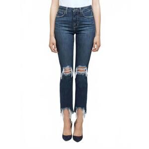 NEW L'AGENCE distressed high rise skinny jeans in encina